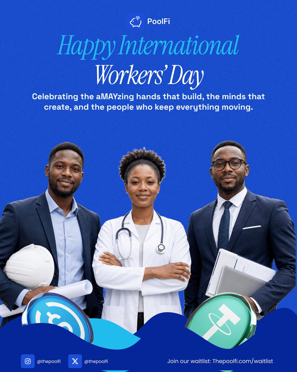 ThePoolFI's tweet photo. At Poolfi, we believe progress is built together.
Behind every system, every product, every milestone, there are people putting in the work.

Today, we celebrate everyone showing up, contributing, and making things move forward.

Happy Workers’ Day 💙 https://t.co/uHx3ps2Cd5