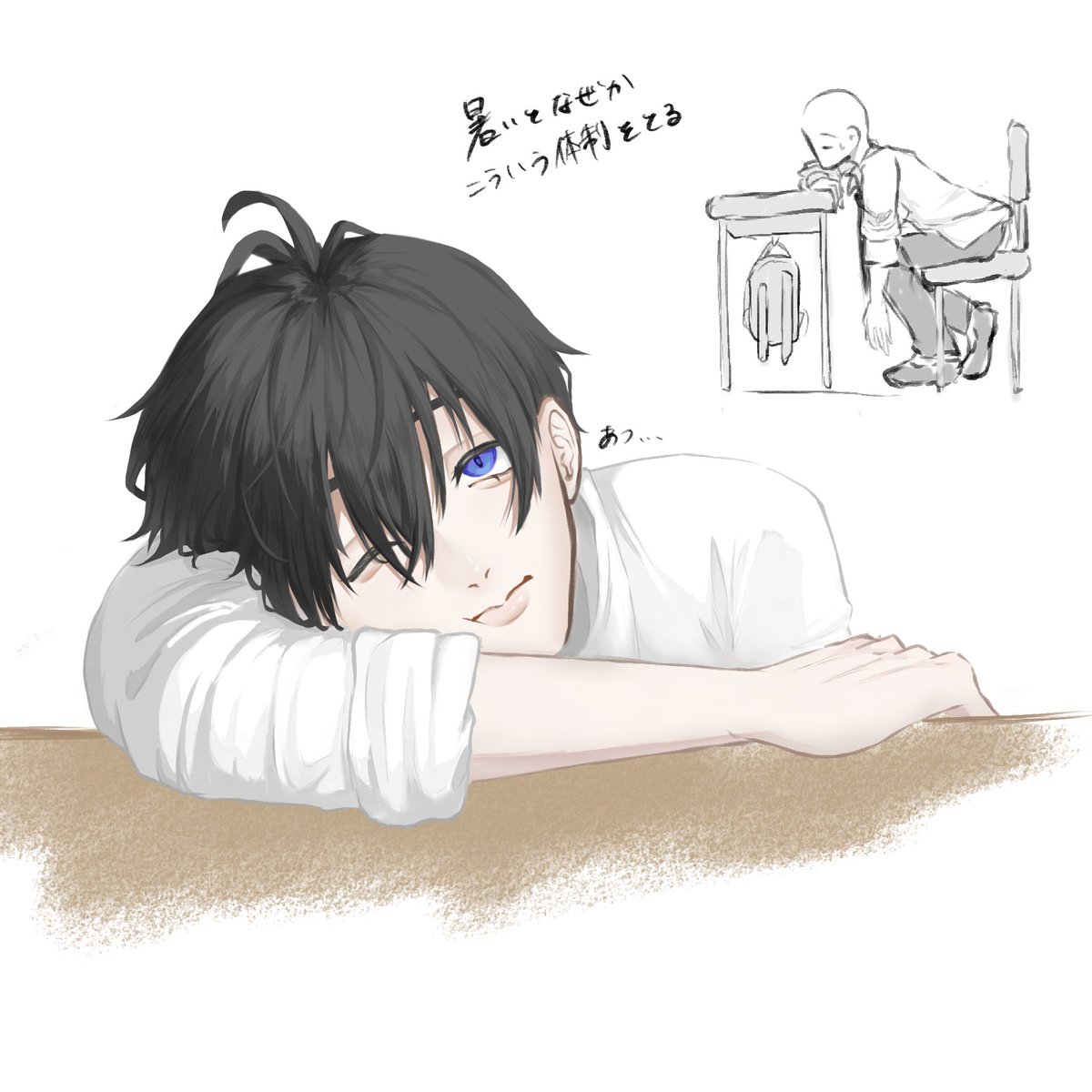 tsukina_00's tweet photo. 暑なってきて思い出した　#イラスト #illustration https://t.co/80FNAg0301