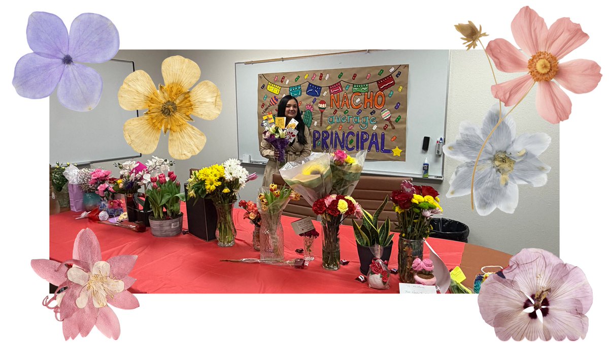 ACarrasco_IES's tweet photo. The Castle is celebrating the fabulous, @Ituarte_ES! Ms. Miranda is nacho average principal! Thank you for helping us bloom! 🌸 We appreciate you a whole bunch! 💐 https://t.co/EGzj4oTHu9