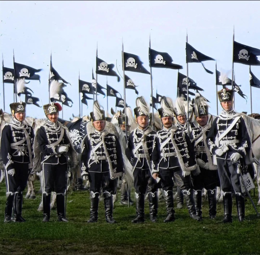 Colorized photo from 1910 of the Imperial German Hussars. These were some of Germany's most elite soldiers in the early 1900s.