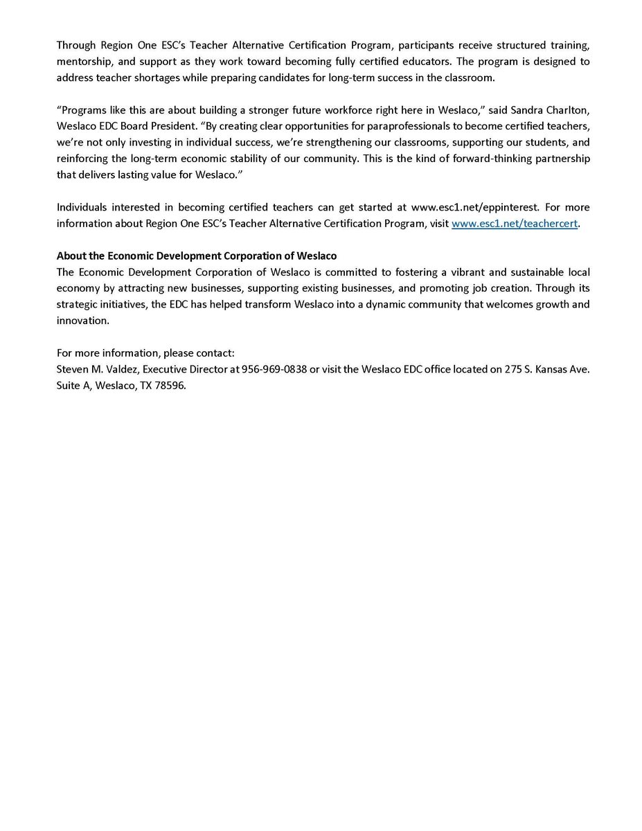 Weslaco EDC tweet media