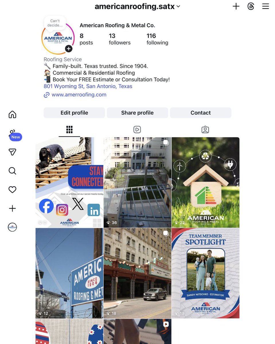 AmerRoofing1904's tweet image. We’re now on Instagram, come follow along! 📲 Stay connected with American Roofing &amp;amp; Metal for project highlights, local work across San Antonio, and expert roofing insight you can trust. 👉 bit.ly/4cWM987 

#AmericanRoofing #SATX #FollowUs #LocalBusiness #StayConnected