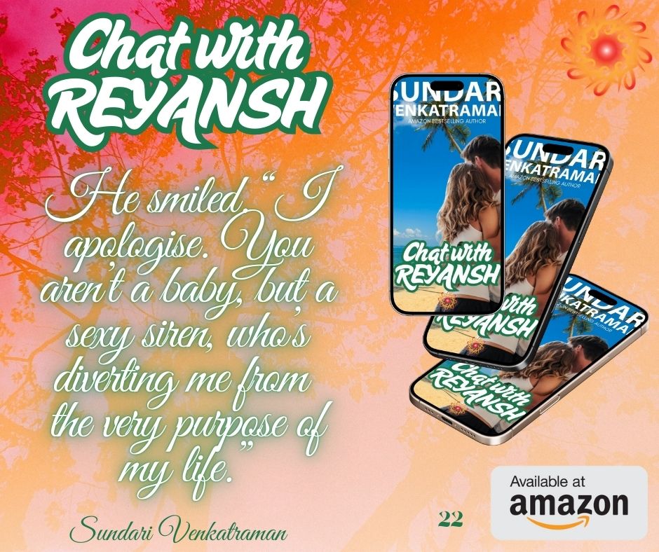 sundarivenkat's tweet image. CHAT WITH REYANSH #ChatwithReyansh #romance #SundariVenkatraman #KindleUnlimited #romancebooks #bestseller Reyansh moved his legs restlessly when he felt a sudden tightness in his groin. What a cute pair of lips she had, and the world’s sexiest pout. amazon.in/dp/B0F9XHF4FM