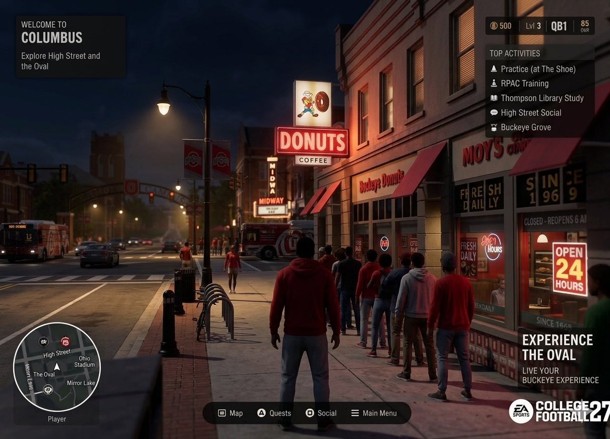 In line for Buckeye Donuts at 2am in CFB 27 like