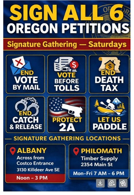 BCOR4EI's tweet photo. 🇺🇸 Protect your rights! Sign all 6 Petitions. See you this Saturday, May 2, in Philomath. 🇺🇸
#VoteSecure #FairElections #ProtectTheVote https://t.co/gDhtEJcrNp