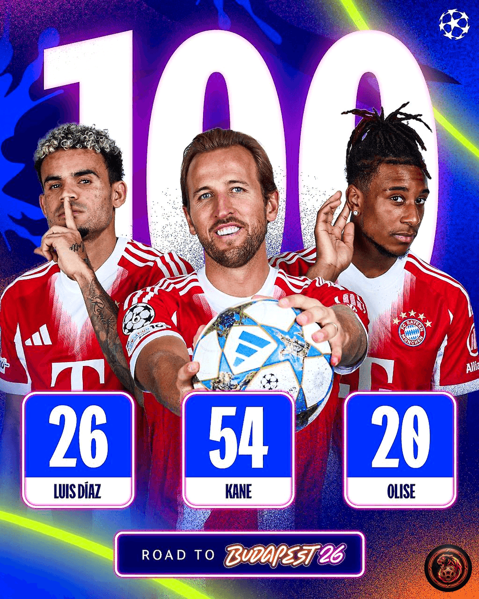 FootballGoalFC's tweet image. 🚨 𝗕𝗥𝗘𝗔𝗚𝗜𝗡𝗚  

100 goals in all competitions in 2025/26 for this Bayern trio! 😳  

Which players do you think are on fire for Bayern this season? 🔥  

#BayernMunich #UCL #Goals #Football