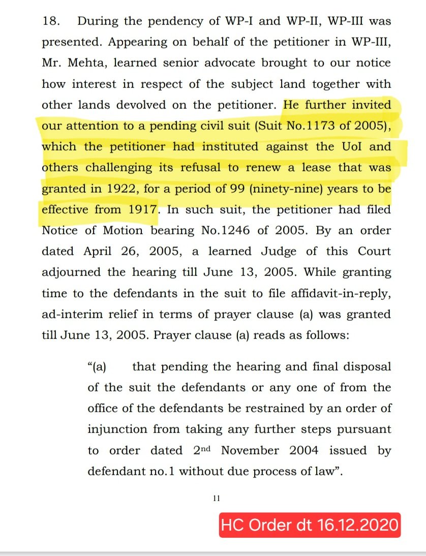 zoru75's tweet photo. Dec 2020
Battle over Kanjur land
for integrated Metro Depot

One Garodia claimed he was Lessee

Govt never objected

We pointed out lease had expired in 2016
&amp; he had no rights

HC brushed aside our objections in 2020
But agreed in 2026

The perks of Justice being blindfolded https://t.co/MiRYDyQ48l