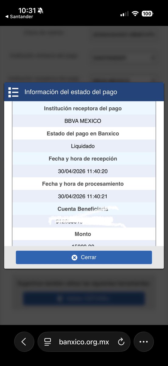 maureensatarkey's tweet photo. @BBVA_Mex @BBVA_Mex llevó más de 20 horas esperando a que se me vea reflejada esta transferencia que me envié ayer desde Santander https://t.co/0QZ21Xm48H