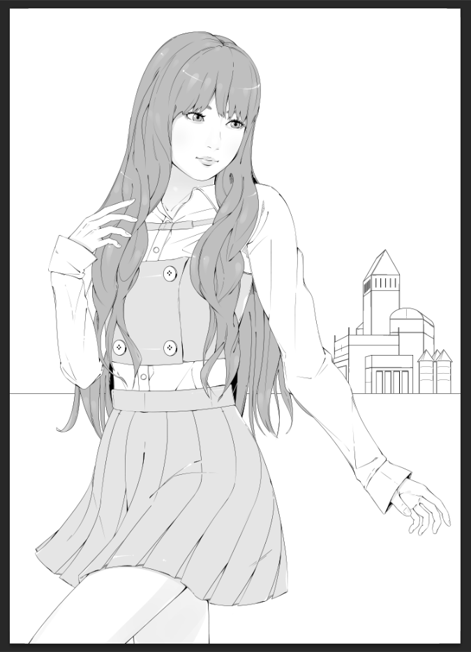 あなたのために 線画 線画です。ここからカラー化していきます(・ω・)