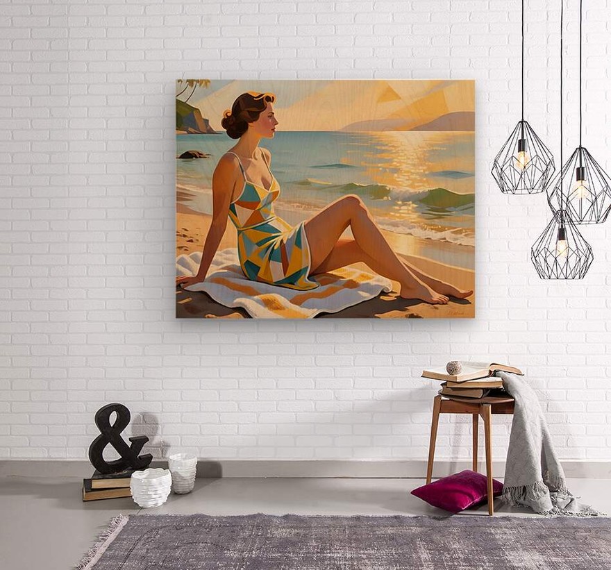 Esmonbijouart's tweet image. Nothing says summer like golden sand, gentle waves, and a retro swimsuit that captures the light. This vintage-inspired digital art piece brings timeless serenity to your space. Escape to the coast. 🏖️  #RetroArt #VintageVibes #SerenityNow #BeachAesthetic #DigitalArtShop