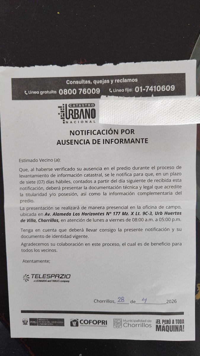 MIRIAM773's tweet photo. @CofopriPeru @viviendaperu Alguien sabe si este tipo de notificación es legal? Mi título está en regla. Me suena a algo falso. #Estafa #Denuncia #Alerta https://t.co/4zgG1kzsTj