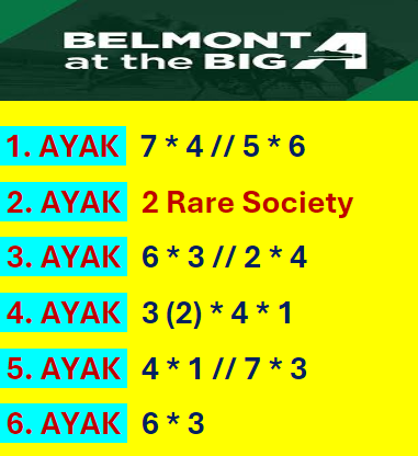 AyhanDevrimAkin's tweet image. #Belmont #At #The #Big #A 🏇🇺🇸 #BelmontAtTheBigA 🇺🇸🏇
01*Mayıs Birinci Altılı Ganyan Şablonu...
Kendi Tuttuğunuz Taylar Her Zaman Önceliğiniz, Şansınız Bol Olsun. 🍀 🍀 🍀