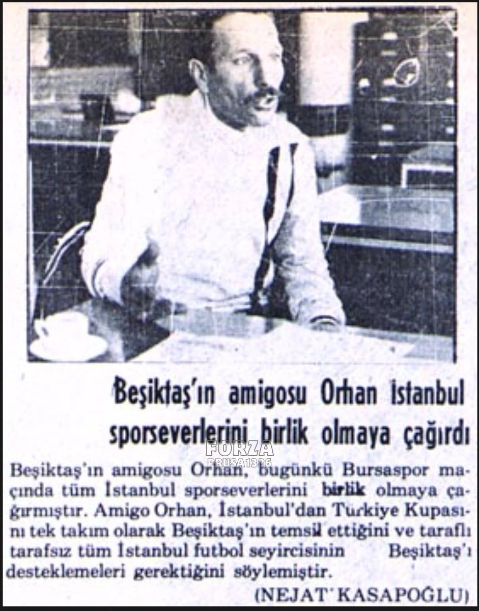 1975 yılına ait bir gazete küpürü.

beşiktaş jimnastik kulübü amigosu, Bursaspor maçı öncesinde diğer istanbul tribünlerine birlik çağrısında bulunuyor.

"Yedi tepen bir dağ etmez, siz üç biz tek, hiç fark etmez!"