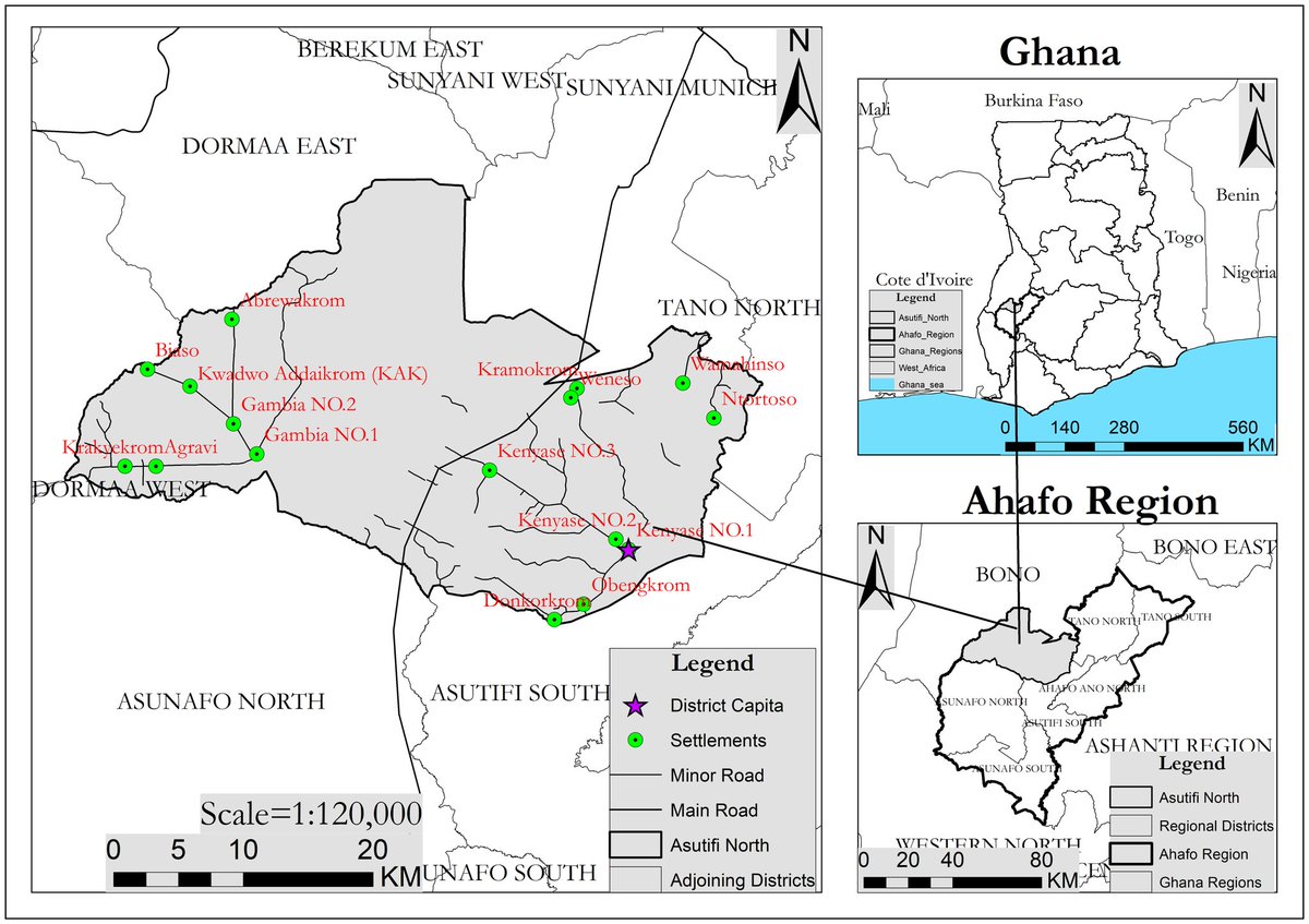 _Eco_Kwofae's tweet image. Day 01: #30DaysMapingChallenge

Study Area Map of Asutifi North Municipality 

 #GIS #GeographicInformationSystems