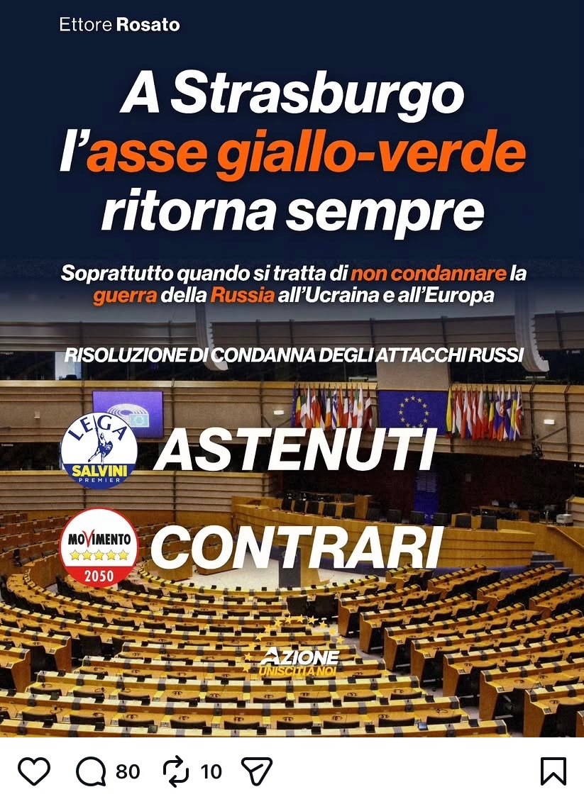 Zerovirgola2's tweet photo. Fermi tutti
#Rosato ci sta dando una notizia: la Russia ha dichiarato guerra all’Europa!

(dell’asse Azione - FdI che va avanti da quattro anni nulla da dire eh 🤡) https://t.co/pauR8WVNS7