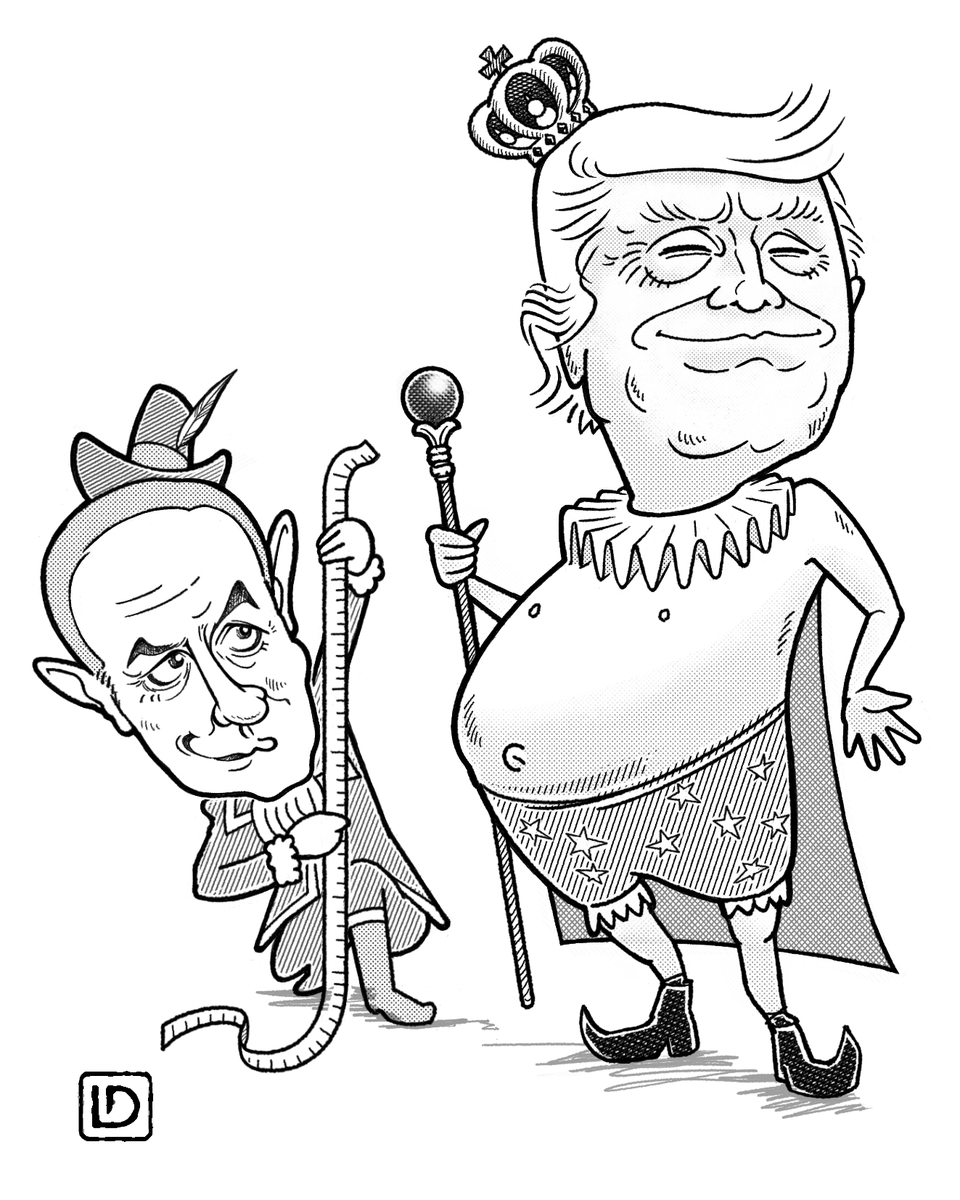 LaocoonDesign's tweet photo. 2026年5月2日 東京新聞時事川柳イラスト 「 裸の...」#トランプ大統領 #Emperor's New Clothes #東京新聞 #イラスト好きと繋がりたい https://t.co/ss5dFkUXaW