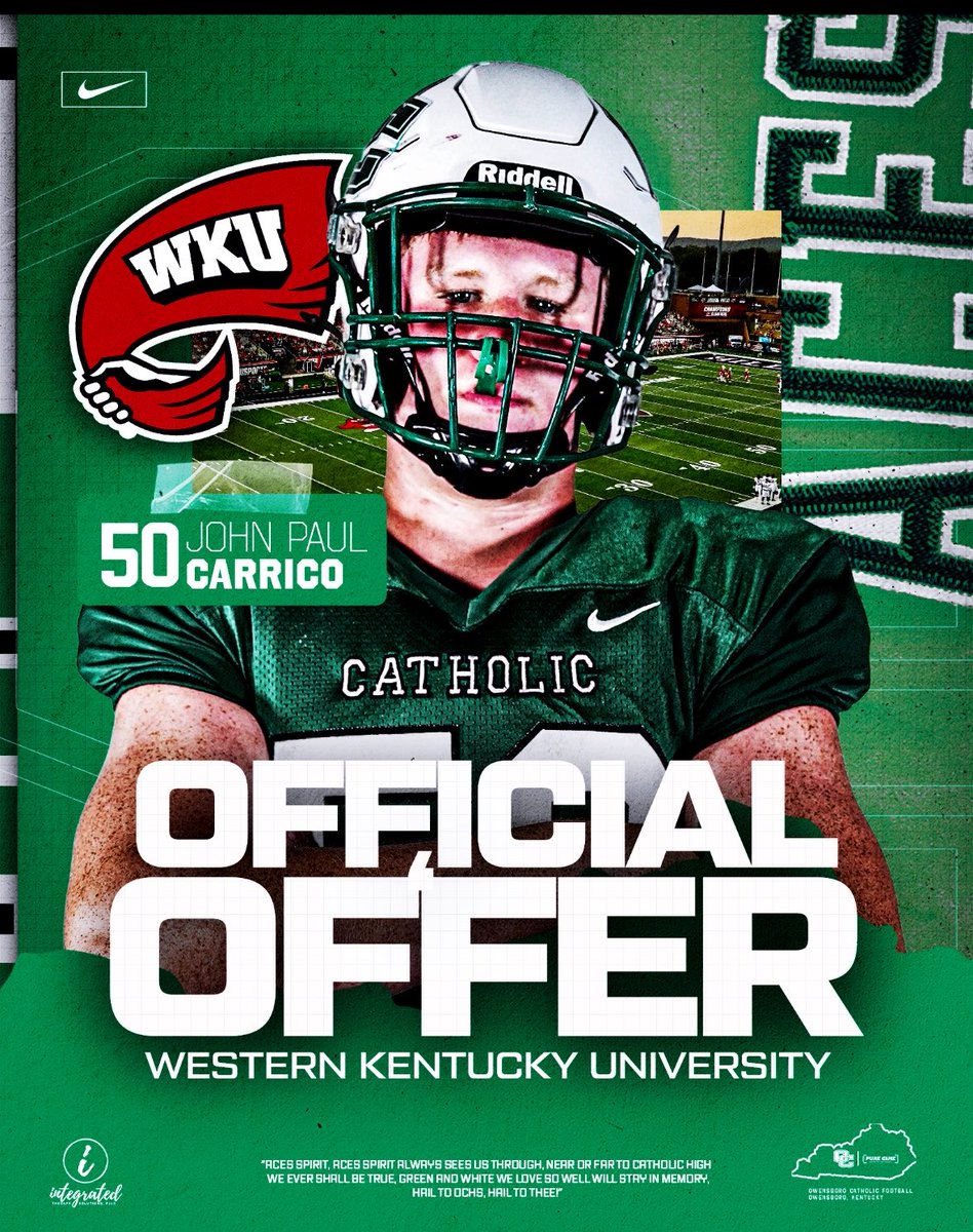 OCHS_Recruiting's tweet photo. 🚨🔥 HOME STATE HEAT 🔥🚨

2028 4⭐️ OT John Paul Carrico stays on the radar — Western Kentucky is in the mix 🟥⚪️

Big frame. Smooth feet. Finishes through the whistle.

The Hilltoppers see it… and so does everyone else. 📈

This recruitment isn’t slowing down anytime soon.

#TrenchMob #AcesRise

@JohnPaulCarrico @WKUFootball @OCath_Football