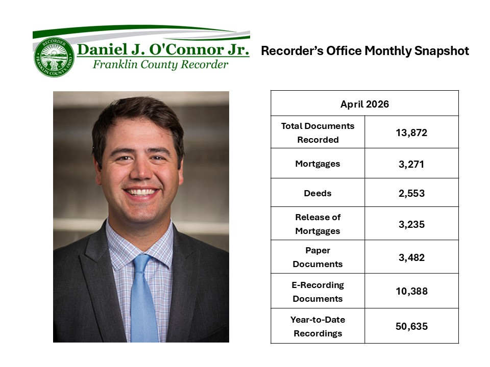RecorderDannyO's tweet photo. Here is the Franklin County Recorder's Office Monthly Snapshot for April 2026. https://t.co/32UdTrGnTB