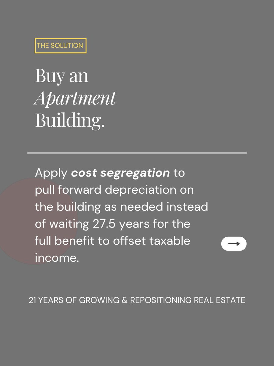 AramGaboudian's tweet photo. Paid over $200k in income tax? Depreciating a building can eliminate that pain. Follow me and DM "CostSeg" to discuss a tax plan with one of my buildings.

#AramRealEstate
#apartmentinvestor
#multifamilyowner #valueaddrealestate
#costsegregation https://t.co/9ryLNr4oP9