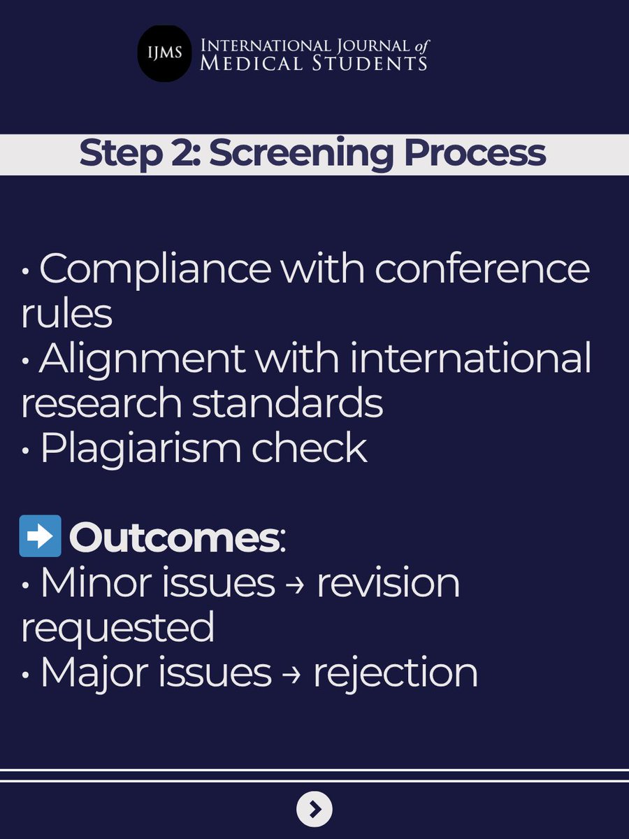TheIJMS's tweet photo. Transparency matters.
Every abstract submitted to #IJMS #WCMSR2026 goes from administrative checks to scientific #PeerReview, ensuring fairness, integrity, and quality.
Stay tuned for abstracts scoring &amp; selection
#MedicalResearch #ResearchTransparency #AcademicMedicine https://t.co/tbxH4jdSOt
