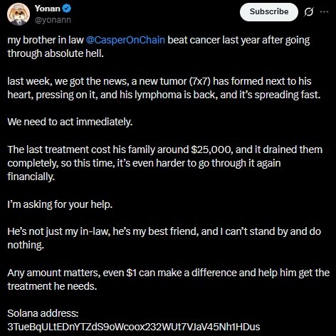 I have no idea how this havn't run yet?

So Leap the found of donategg have posted about a guy named Yonan who have tryed to fund raise for his brother in-law, who have cancer.

He tryed to raise founds trough donategg and sadly only raised 404 bucks for his brother and his goal