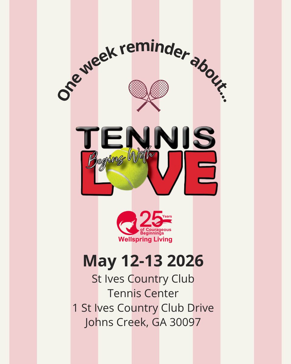 WellspringATL's tweet photo. Tennis Begins with Love is almost here, happening May 13–14 in support of Wellspring Living. Get ready for a weekend of purpose, play, and impact.

 We’ll also be collecting new and gently used clothing for men, women, and children so that you can give back on and off the court. https://t.co/OfuRT5OaE5