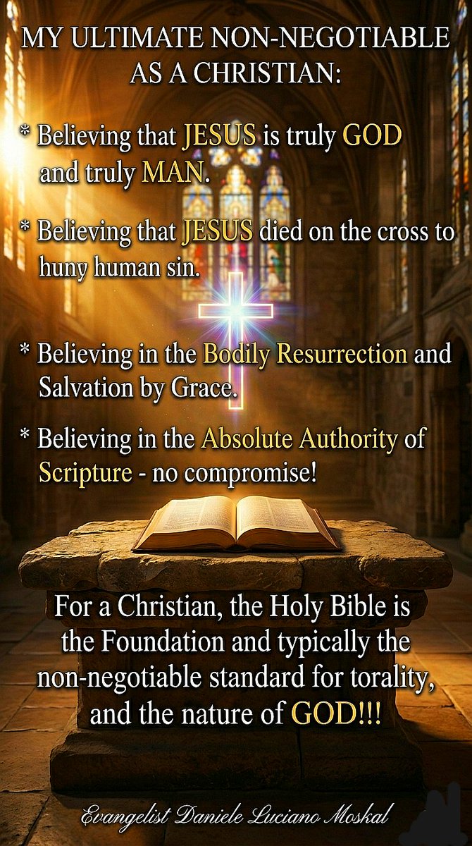 ParolaAmore's tweet image. My ultimate non-negotiable by
Evangelist Daniele Luciano Moskal
🇮🇹🌹 'Parola D'Amore Ministries' 2026

#ChristianityIsNonNegotiable #Christianity #FaithJourney  #GraceOfGod #SalvationInChrist