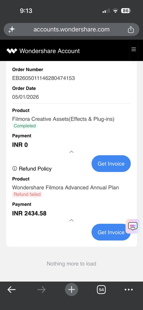 Unis_1210's tweet photo. @Wondershare @Filmora_Editor 

Purchased Filmora plan (Order EB2605011146280474153), but AI text-to-video stopped after 1–2 uses due to limited credits. This was not clearly mentioned before purchase. Refund request denied. Please review and assist.

#Filmora #Refund https://t.co/g6e8mhwGSC