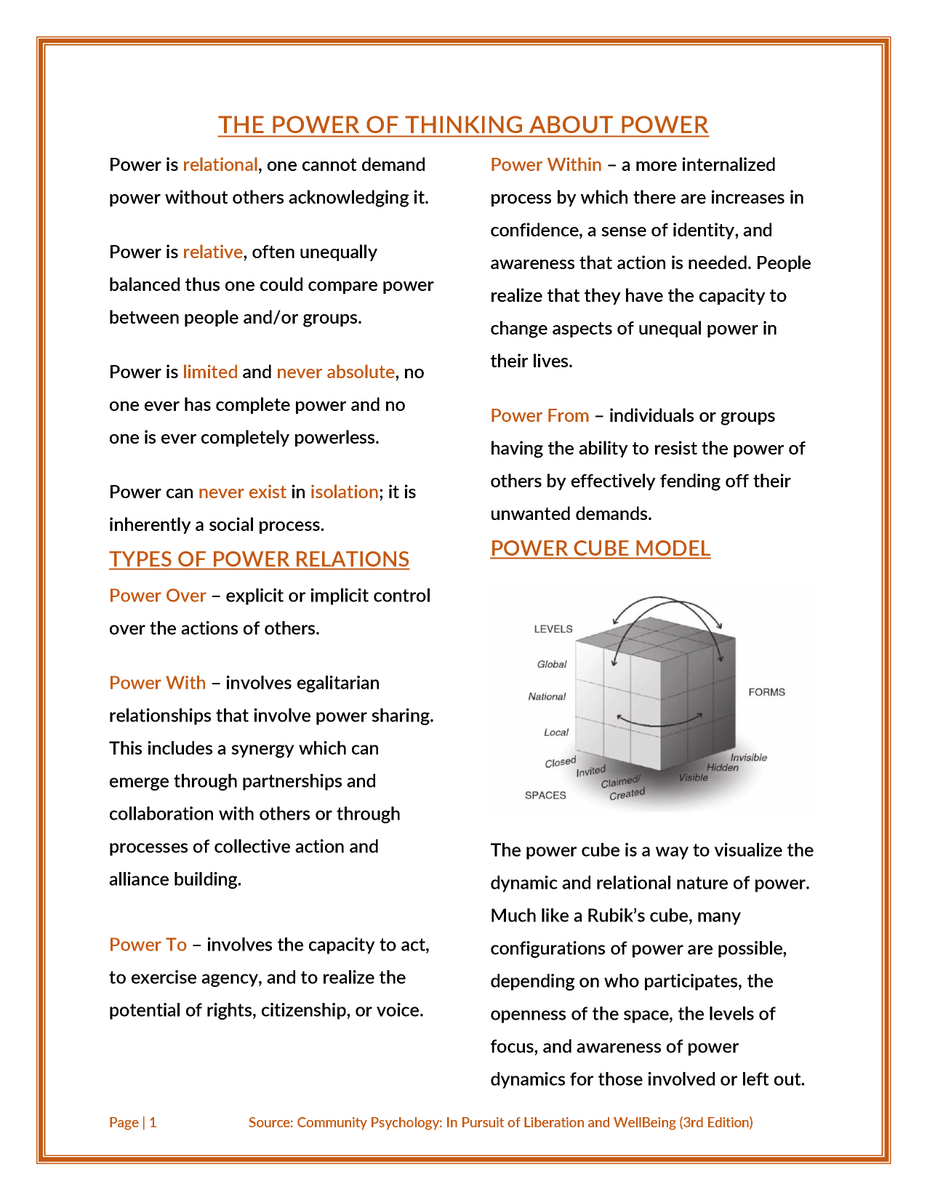 cwcskenya's tweet image. We can help facilitate others to empower themselves through interventions we help design, create, or implement - but we do not empower others.
#Power
#Privilege
#Empowerment
#CommunityPsychology