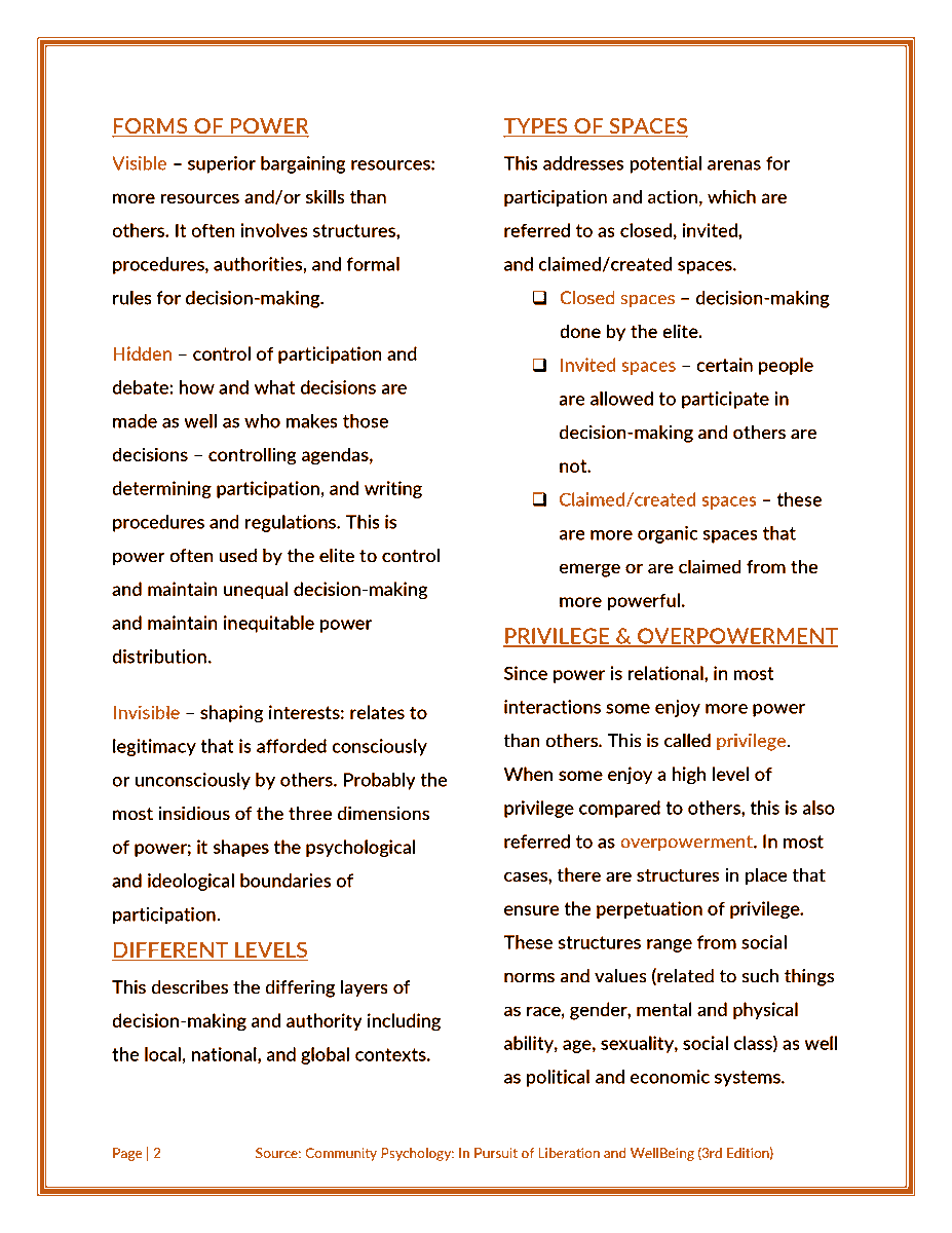 cwcskenya's tweet image. We can help facilitate others to empower themselves through interventions we help design, create, or implement - but we do not empower others.
#Power
#Privilege
#Empowerment
#CommunityPsychology