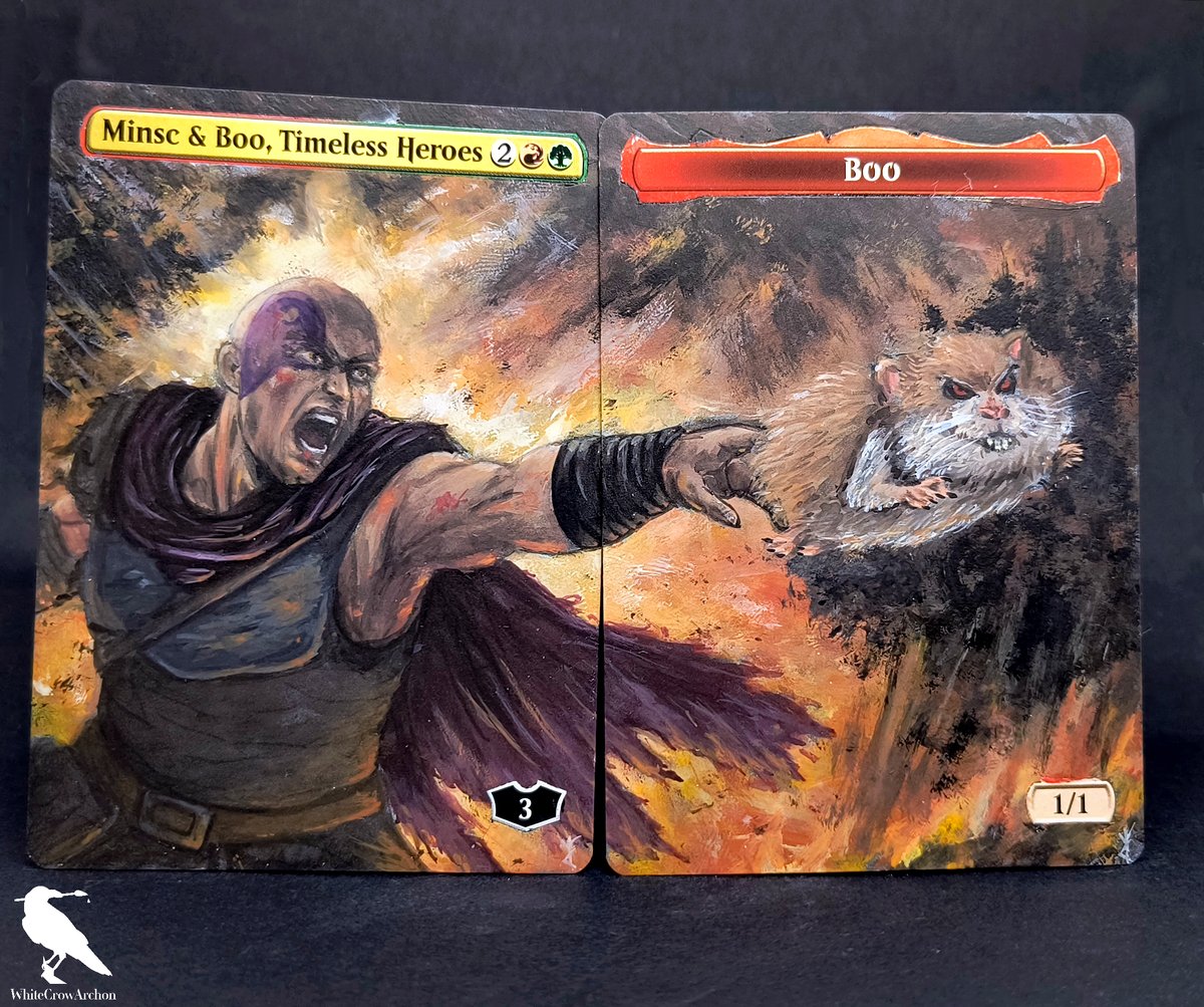 Minsc and Boo Full Art Panorama Alter. One of the latest work I painted, this was a huge challenge so I hope you like it! :) #mtg #mtgalter Minsc and Boo Full Art Panorama Alter. One of the latest work I painted, this was a huge challenge so I hope you like it! :) #mtg #mtgalter