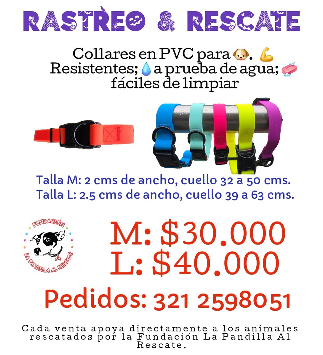 ⚠️Y no olviden los collares en pvc! Para estas lluvias, paseos, metidas a charcos 🙄🤦‍♀️. No les pasa nada, no se dañan, no se llenan de hongos y son fáciles de limpiar!