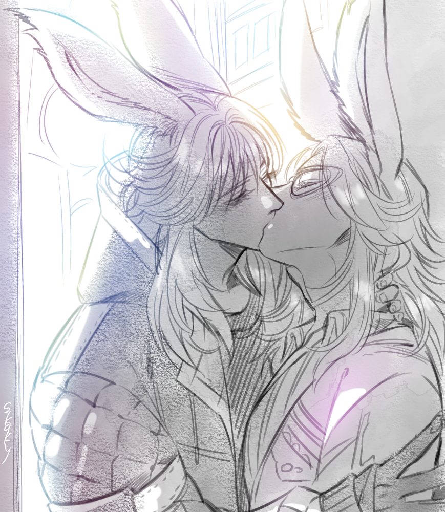 ff14skaky's tweet photo. 정작 본인 드림은 뽀뽀 대충 그림 https://t.co/VZWV2XiUoa