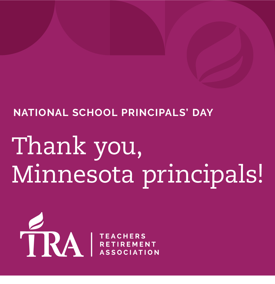 MinnesotaTRA's tweet photo. It’s National School Principals’ Day. Thank you to the administrators past and present who’ve served Minnesota schools with passion and positivity. https://t.co/s2m68qULPA