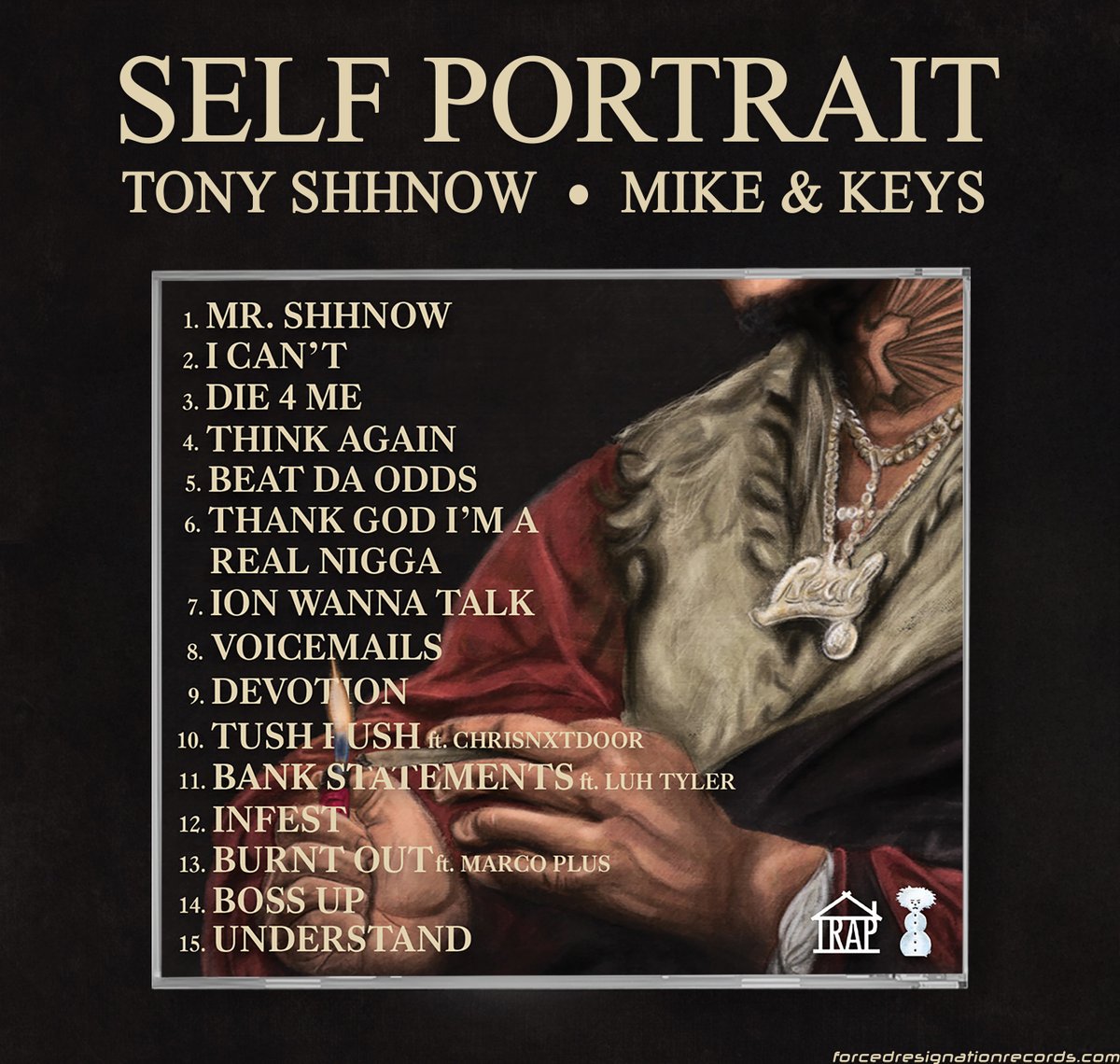 forcdrsignation's tweet photo. Out now on FRR bandcamp
@tonyshhnow &amp; @Mike_n_Keys "SELF PORTRAIT"
Tony Shhnow's 2025 album executively produced by Mike &amp; Keys available on physical format for the first time
/100 professionally manufactured CDs

https://t.co/w38aeYa4Ib https://t.co/qlpal95ugA