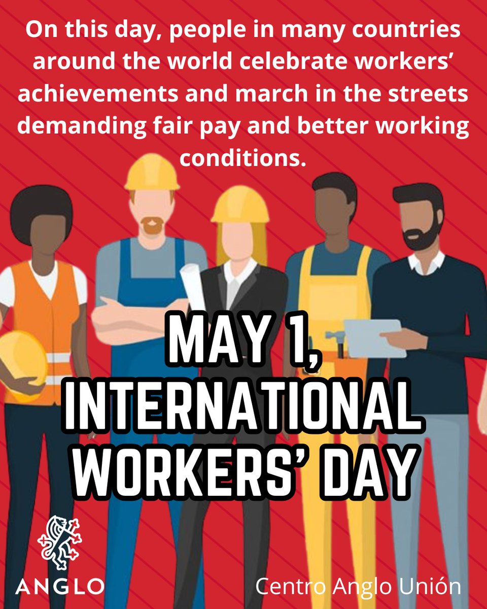 AngloUnion's tweet photo. Happy International Workers' Day! 
#anglounion #internationalworkersday #WorkersPower  #workersday #letscelebrate https://t.co/BuK5ddxJwC