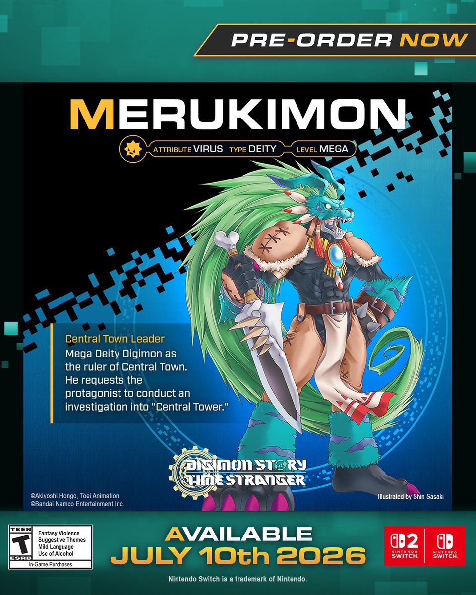 digimon_games's tweet image. Merukimon
Central Town Leader

Mega Deity Digimon as the ruler of Central Town.
He requests the protagonist to conduct an investigation into "Central Tower."

#TimeStranger