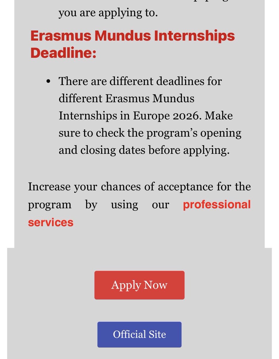 erasmusintern.org/traineeships

You seek an internship opportunity, this is an opportunity to gain one in Europe.