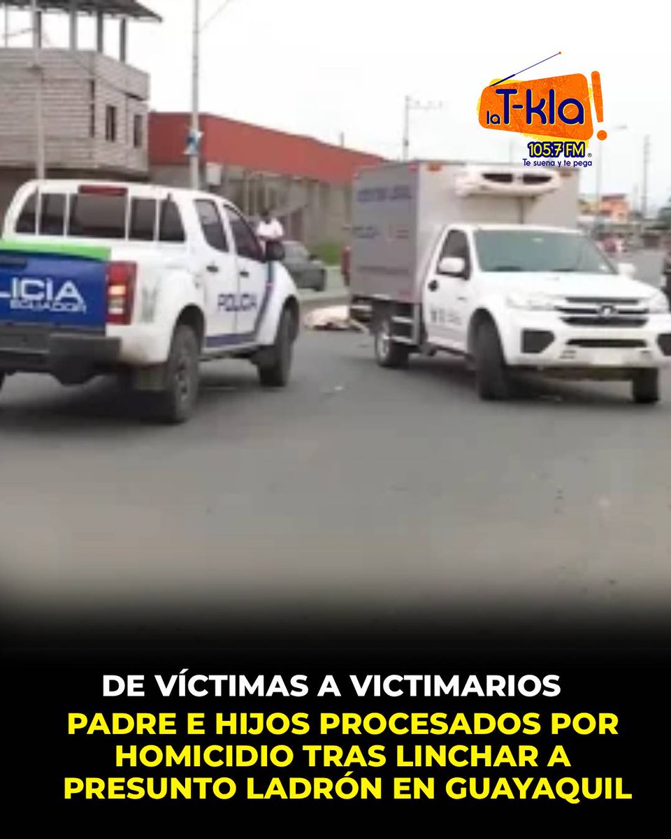 🔴 Padre y sus dos hijos fueron procesados por homicidio tras la muerte de un presunto ladrón en la av. Casuarina, Guayaquil.

El sujeto habría intentado asaltarlos y luego fue golpeado. Juez dictó medidas sustitutivas.

#Guayaquil #Ecuador #Seguridad #Noticias