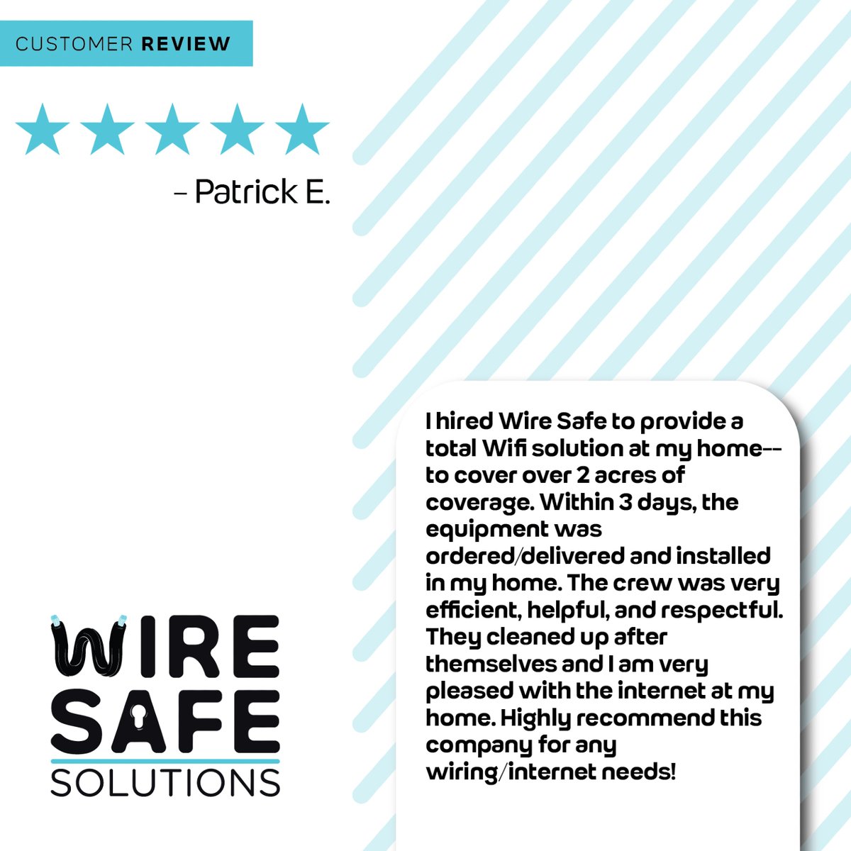 WireSafeMS's tweet photo. "A total Wifi solution at my home-- to cover over 2 acres of coverage... Highly recommend!" - Patrick E. ⭐️⭐️⭐️⭐️⭐️

Bring 30 years of networking expertise to your home! Experience seamless connectivity backed by a 1-Year Warranty.

Call Today!
📞 662.350.7685 https://t.co/y7JtJCVHLw