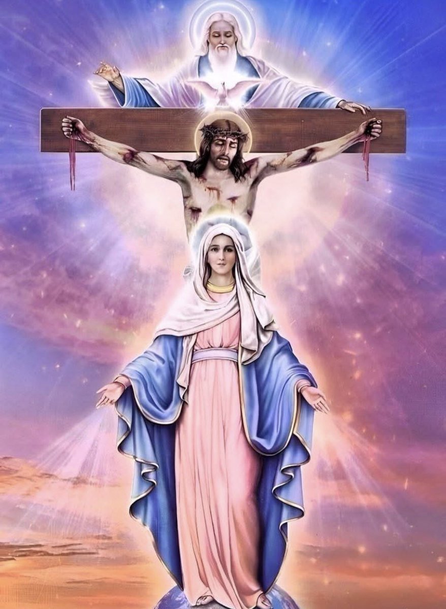 Dios te salve, María, 
llena eres de gracia, 
el Señor es contigo. 
Bendita Tú eres entre todas las mujeres y bendito es el fruto de tu vientre Jesús. 

Santa María, 
Madre de Dios, 
ruega por nosotros pecadores, ahora y en la hora de nuestra muerte. 

Amén. 🙏🏼
