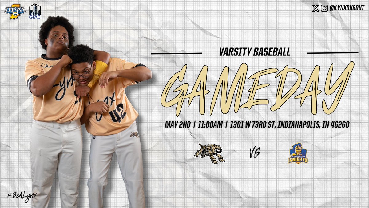 lynxdugout's tweet photo. It's Indiana vs. Ohio on a Saturday morning!

🆚️ Northwest (Cincinnati)
🕐 11:00AM
📍 1301 W 73rd St, Indianapolis, IN 46260
51° ☁️

#BeALynx 🐾 https://t.co/RK3hjkXzrx