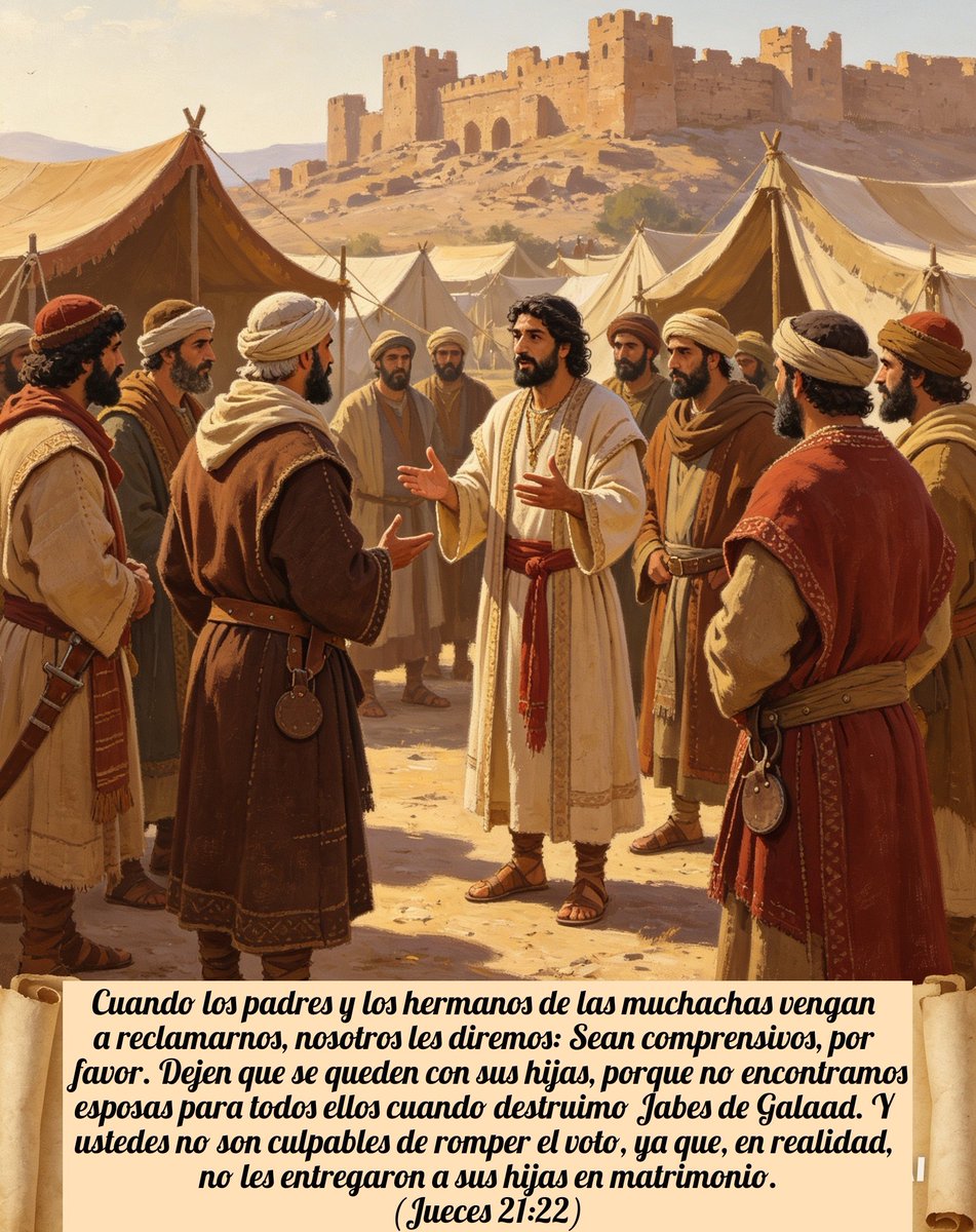 AngeluzsDomini's tweet image. #Biblia
(Esposas para Benjamín.)
Cuando los padres y los hermanos de las muchachas vengan a reclamarnos, les diremos: Sean comprensivos, por favor. Dejen que se queden con sus hijas, porque no encontramos esposas para todos ellos cuando destruimos Jabes de Galaad...
(Jc. 21:22)📕