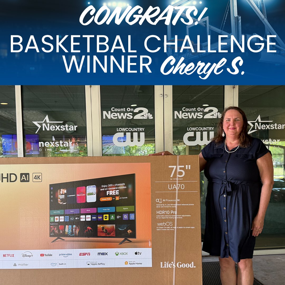 JoyeLawFirm's tweet image. 🎉 Congratulations to Cheryl S., the lucky winner of a brand new 75" TV from our March Mania Giveaway in partnership with WCBD-TV 📺

#MarchMania #GiveawayWinner #JoyeLawFirmInjuryLawyers #JoyeInTheCommunity #JustCallJoye