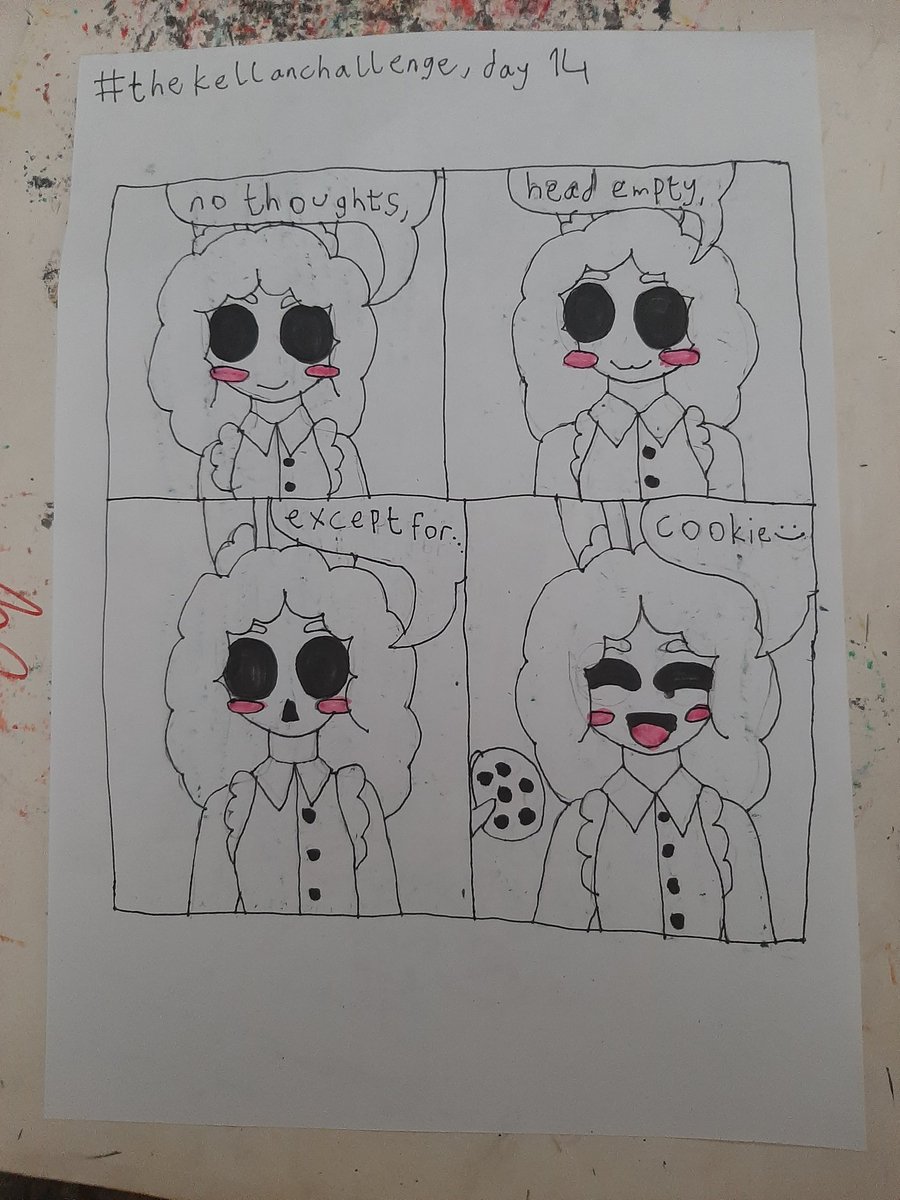 pequodthesleek's tweet image. Day 14 of #thekellanchallenge, 4-panel comic strip. The original prompt was to display her "fears and insecurities", but, considering Kellan has no fears or insecurities, I chose to draw a simple 4koma instead.
#artoflegends #backlog
