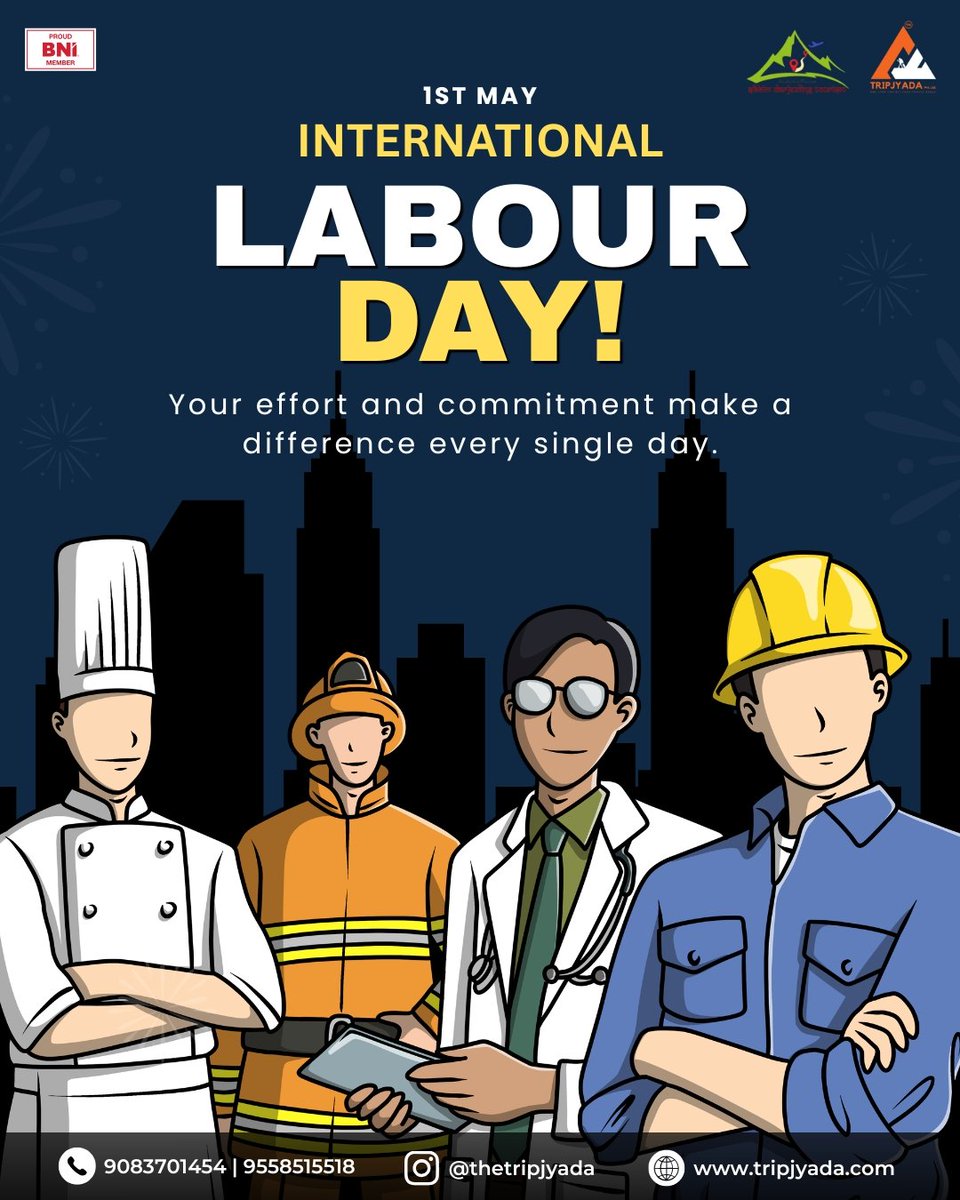 Tripjyada's tweet image. Hard work builds the world. 💪
Salute to every worker making a difference every single day.
Happy Labour Day!
#LabourDay #WorkForce #Respect #Tripjyada