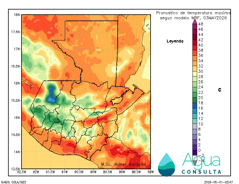 Sábado será el pico de esta ola de calor, calor extremo/peligroso en Petén, Valles de Polochic y Motagua, máximas que pueden alcanzar los 46º #climagt

A partir del domingo menos calor en la mayor parte del país