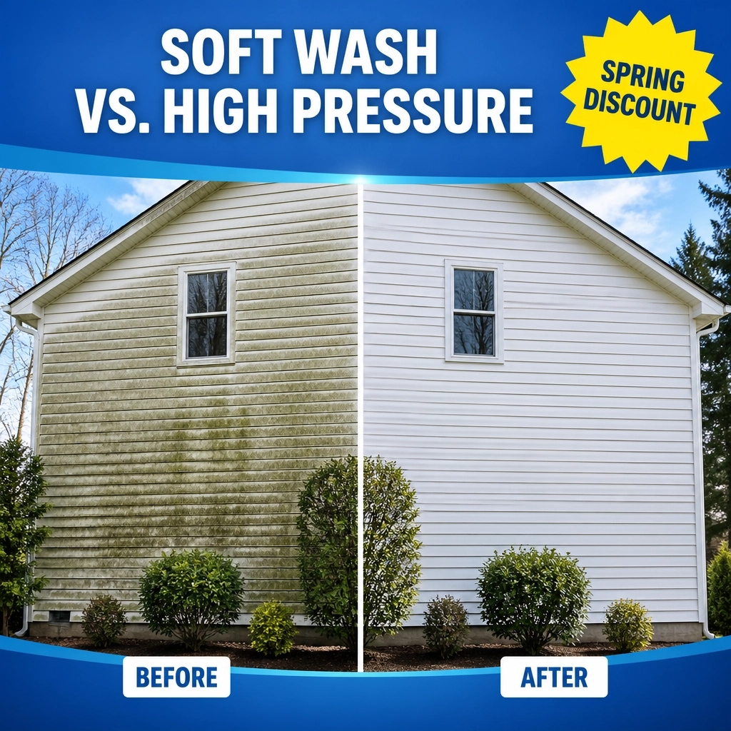 SoftwashPdx's tweet image. Don’t blast your siding! 🏠 Our Soft Wash is gentle. Get a fresh look with our Portland, Beaverton, and surrounding areas spring discount! 🛡️ Includes our 1-Year No Green Growth Guarantee. DM for a free quote! ✨

#SoftWash #Portland #SpringCleaning #HouseWashing