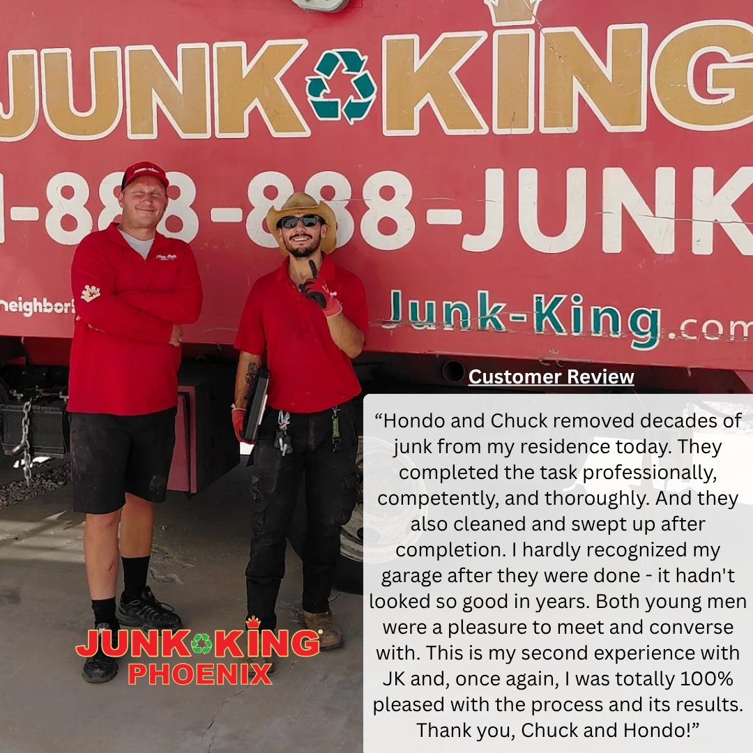 phoenixjunk's tweet image. Removing decades of junk is our specialty! Call us or book online today. #JunkKingPhoenix #GoGreen #Recycle #PhoenixAZ #EcoFriendly
