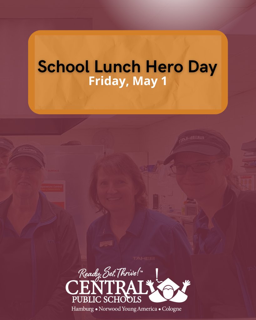 central_schools's tweet photo. A huge shout out to the incredible food service team at Central Public Schools who are truly School Lunch Heroes! Let's celebrate them today! https://t.co/dPgrPZrOij